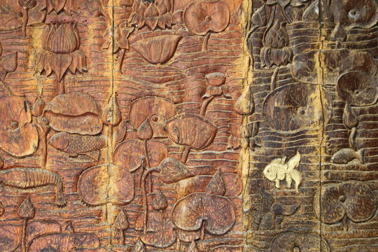 carving, Wat Phu Khao, Sahassakhan, Kalasin