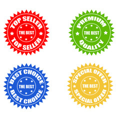 Set of colored stickers