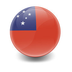 Esfera brillante con bandera Samoa