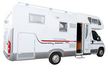 Naklejka premium white rv truck isolated