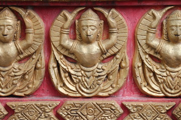 art on archway, Wat Prang Ku Ban Kwao, Mahasarakam