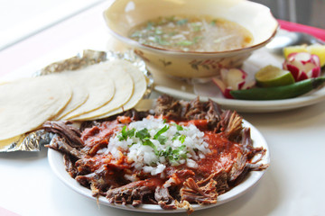 Birria Plate - Mexican Cuisine - Goat & Lamb meat