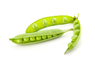 Green ripe pea vegetable isolated