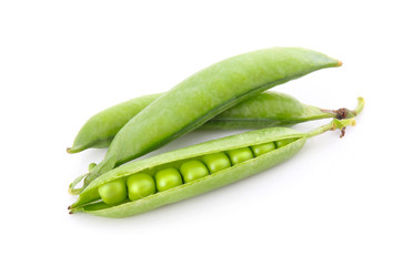 Ripe green pea vegetable isolated