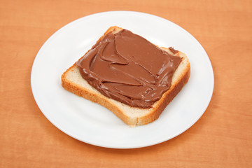 Bread with chocolate cream