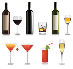 Set of cocktail. Vector illustration.