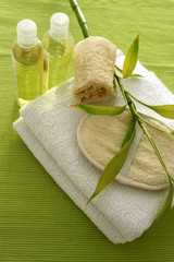 Spa-Arrangement mit Bambus - weiß-grün