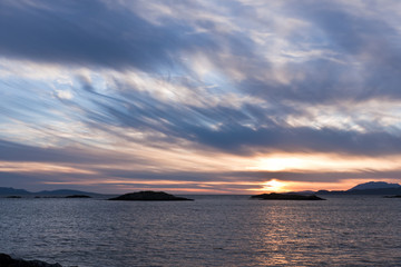 Fototapeta premium Sunset, Skye, Point of Sleat, Cirrus clouds