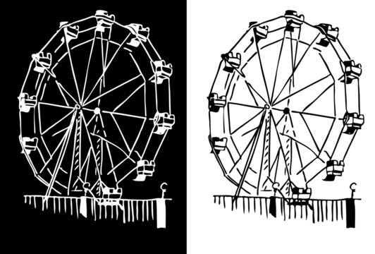 Ferris wheel sketch for your design  Stock Illustration 60986813  PIXTA