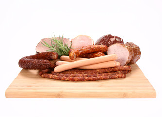 Selection of cold meat (ham,sirloin,headcheese,hot dogs)