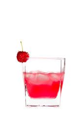 Pink drink isolated on white
