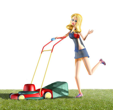 Ragazza tosaerba