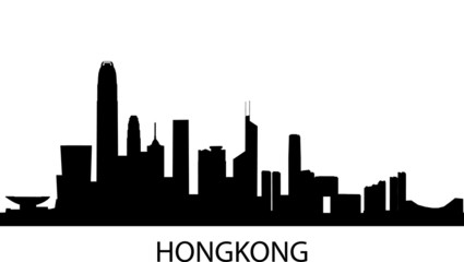 Naklejka premium Hongkong Skyline