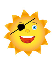Happy Sun with a eye patch