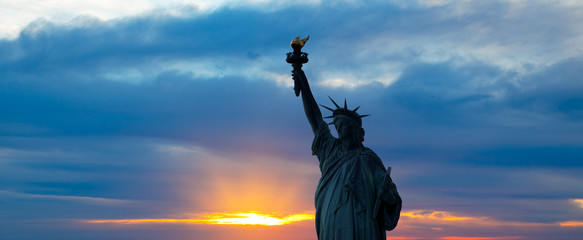 The silhouette of Statue of Liberty © Gary