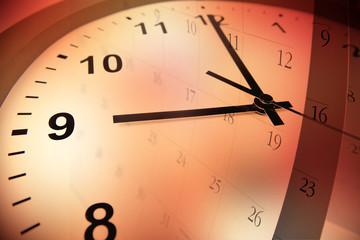 Fototapeta premium Clock face and calendar