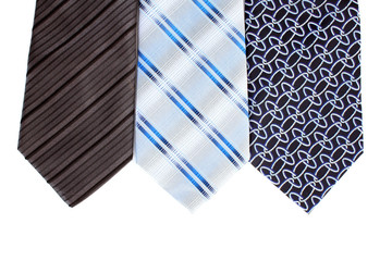 striped ties isolated on white
