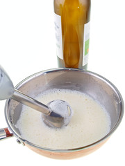 cooking white cream sauce with wine