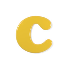 yellow font - lower case - c
