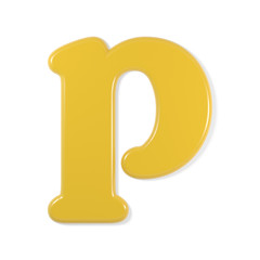 yellow font - lower case - p