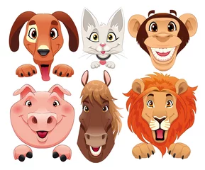 Fotobehang Animals portrait. Cartoon and vector isolated characters. © ddraw