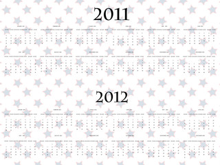 vector stars calendar for 2011 and 2012