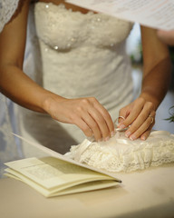 Exchange of the faiths in the wedding day