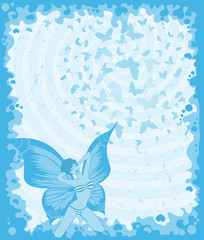 pretty girl with butterfly wings