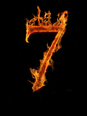 Fiery font "7"