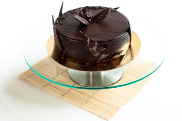 Chocolate cake isolated