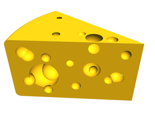 A slice of fresh cheese