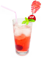 cherry fruit juice with ice