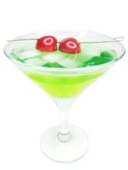 alcohol liqueur cocktail with cherry