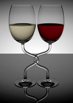 Verres de vin rouge et blanc 1