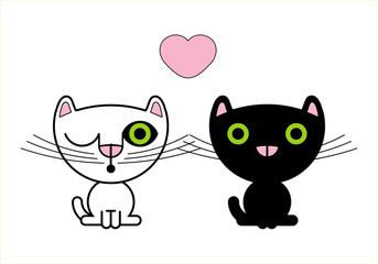 two cats, love