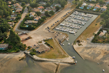 vue aérienne de Taussat, bassin d'Arcachon, Gironde, 33