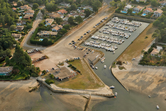 vue a&eacute;rienne de Taussat, bassin d'Arcachon, Gironde, 33