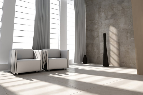 modern drawing room,3d rendering