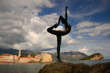 Ballerina of Budva, Montenegro - obrazy, fototapety, plakaty