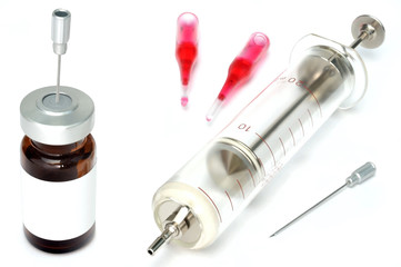Old glass syringe