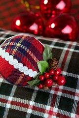 Christmas decoration ball Scottish pattern