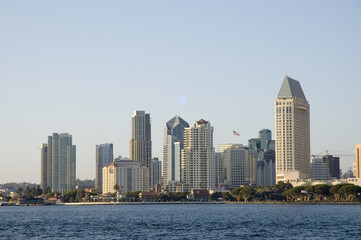 Fototapeta premium Downtown San Diego Skyline o zachodzie słońca