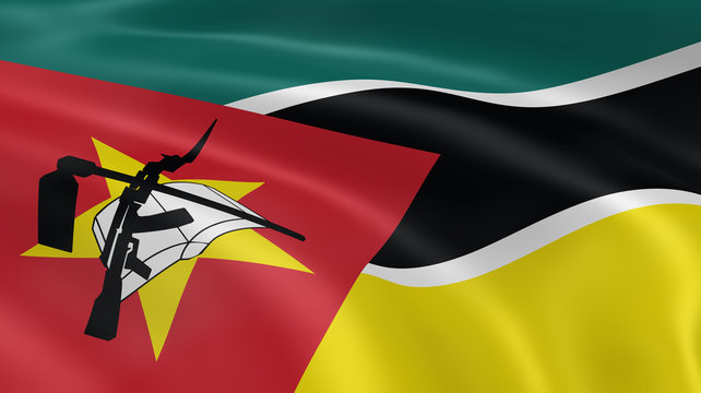 Mozambican flag in the wind