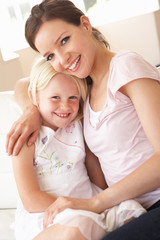 Close Up Of Affectionate Mother And Daughter At Home