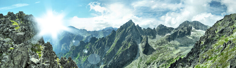 mountain panorama - obrazy, fototapety, plakaty