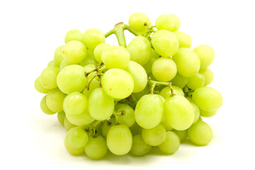 fresh green grapes isoleted on white background