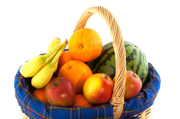 Cheerful basket with fruit