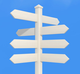 white directional sign post