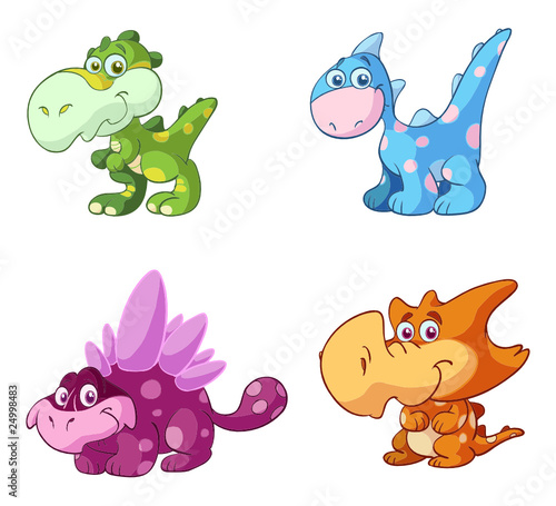 Cute Baby Dinosaur Set Stock Image And Royalty Free Vector Files On