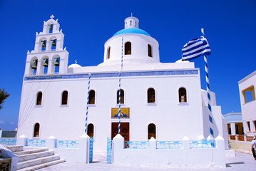 Orthodox church in Oia - Santorini Island, Greece